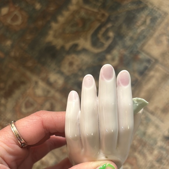 LEFTON CHINA HAND PAINTED PORCELAIN LADY HAND RING HOLDER FIGURINE JAPAN 717VP - Picture 7 of 7